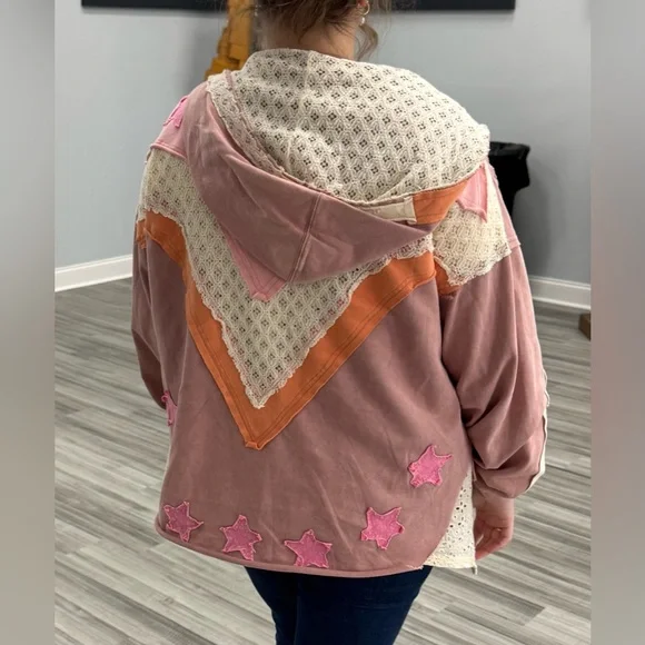 Oli & Hali Pink and Cream Star Jacket - Picture 6 of 6